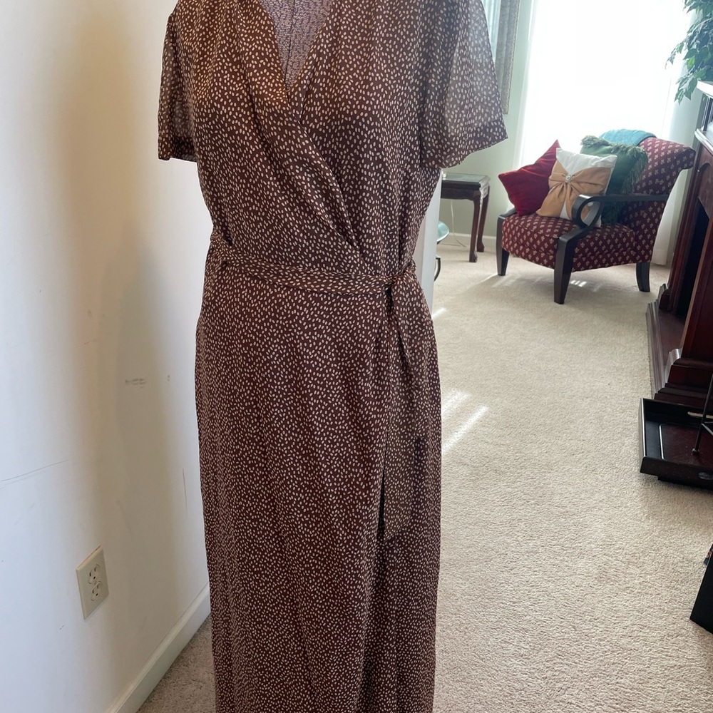 Kay Unger Brown Wrap Dress